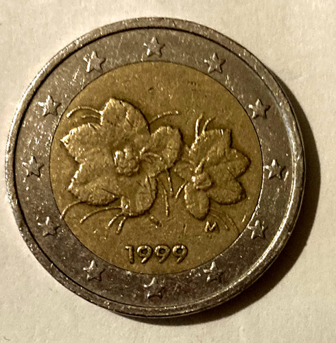 Moneta euro rara fiori - moneta, 2